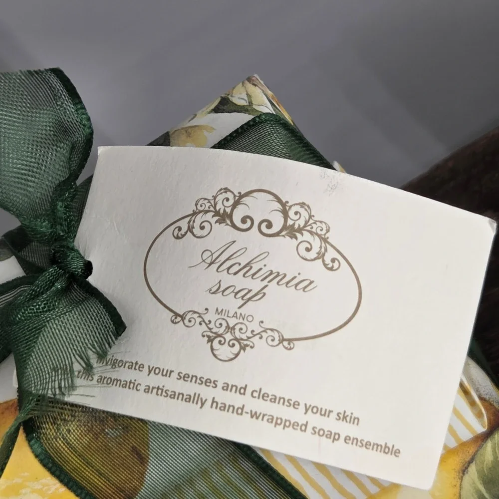 Alchimia Soap Milano Lemon Vegetable Soap Set 3x100g Italy Citrus‎ Luxury Gift